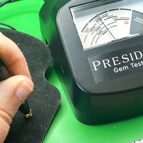 Estate 14K Gold Citrine Orange Stud Earrings Mexico Hallmarked Fine Jewelry VTG - Picture 5 of 10